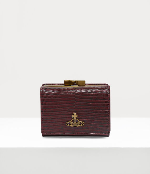 Vivienne Westwood Lizard small frame wallet in burgundy